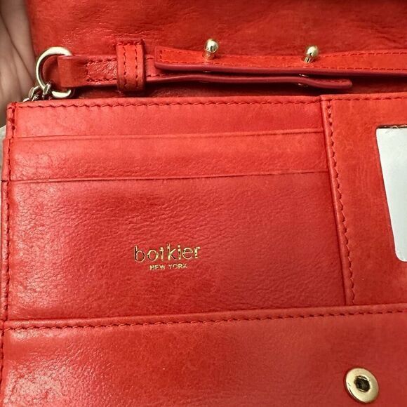 Botkier Coral Orange Chevron Quilted Leather Flap Chain‎ Crossbody Clutch bag - Picture 6 of 10